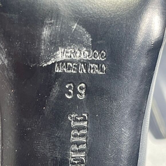 Gianfranco Ferre Pump Heels Shoes Navy Green Women's Size 39 US 9 Leather - Picture 11 of 16